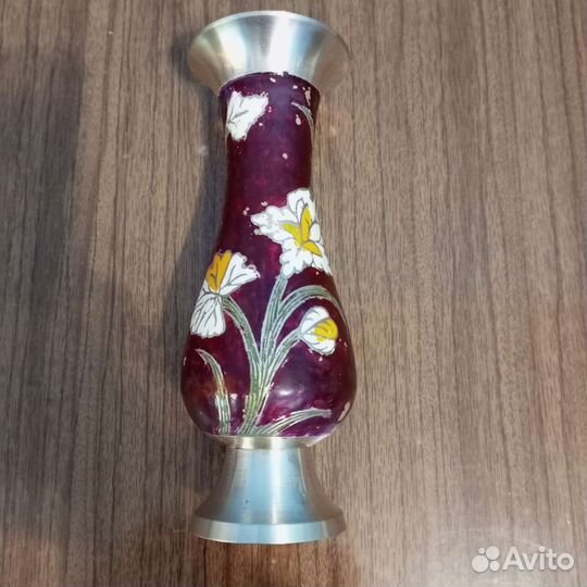 Ваза латунь эмаль