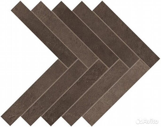 Мозаика atlas C. dwell Brown Leather Herringbone