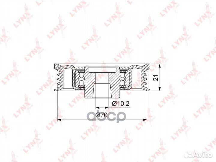 Ролик натяжителя поликлин.ремня PB-5372 lynxauto