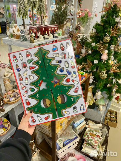 Ёлочка сборная деревянная с игрушками 35см