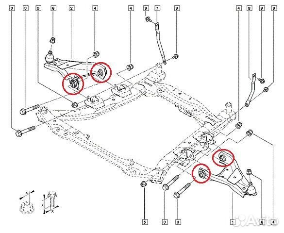 Сайлентблоки передних рычагов Renault Duster (4шт)