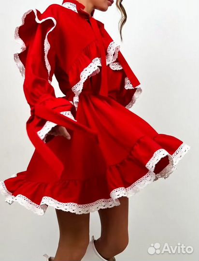 Платье летнее красное