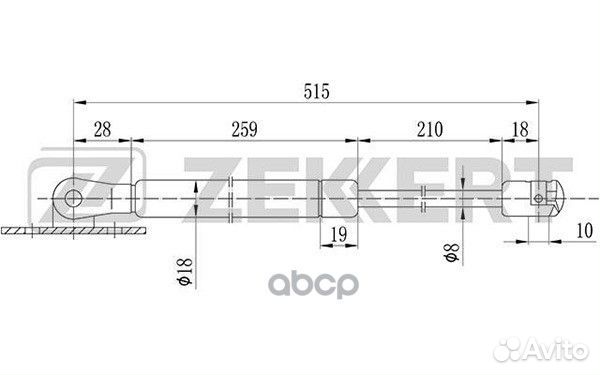 Пружина газовая капота Opel Omega B 94- gf-1339