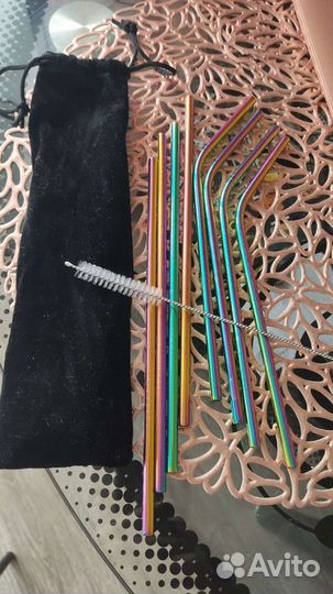 Металлические трубочки, набор 8 шт