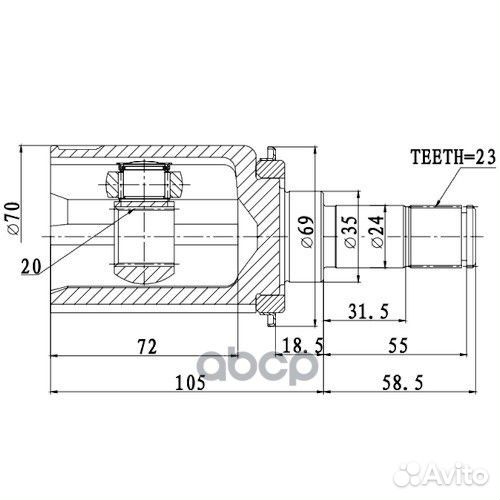 Шрус внутренний Z87922R Zikmar