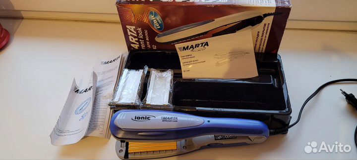 Щипцы/плойка/гофра для волос marta с 3мя насадками