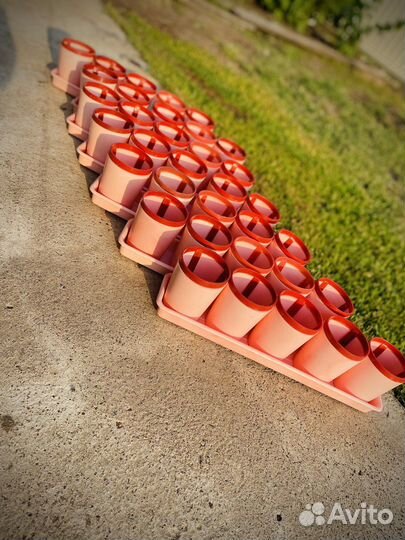 Многоразовые горшки для рассады с поддонами