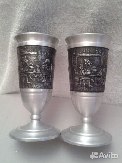 Два бокала ручной работыГермания.Клеймо ангелочек