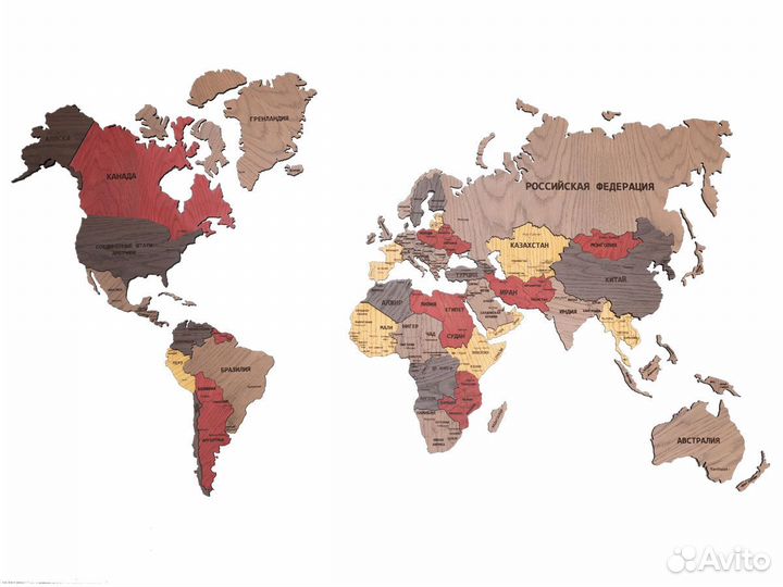Необычная карта мира из дерева Оренбург