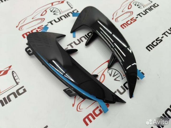 Плавники заднего бампера A-class W177 седан черные