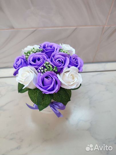 Букет цветов из мыльных роз