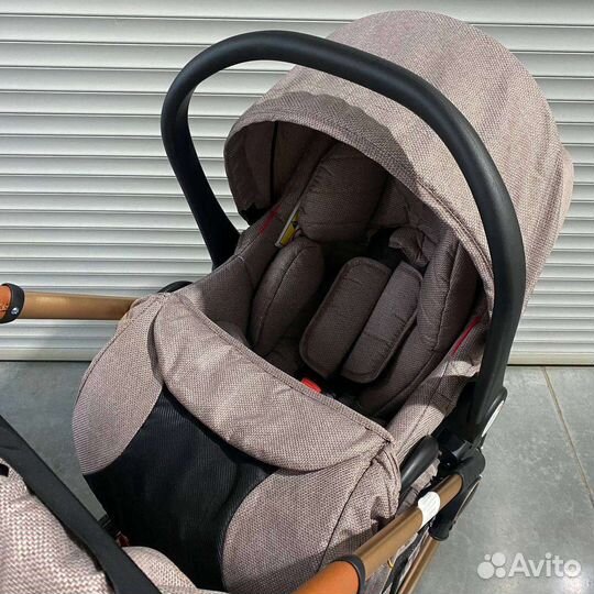 Коляска 3в1 V-9 обновление (Бежевый)
