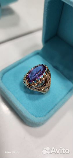 Золотое кольцо СССР 583. 5.5гр. с Алксандитом