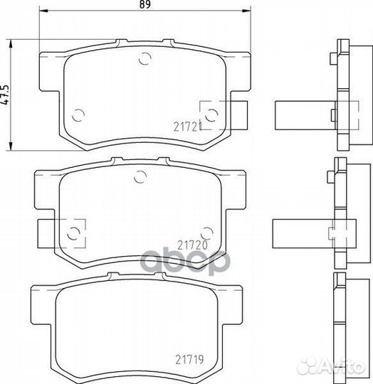 Колодки тормозные honda accord 90/civic 97/CR