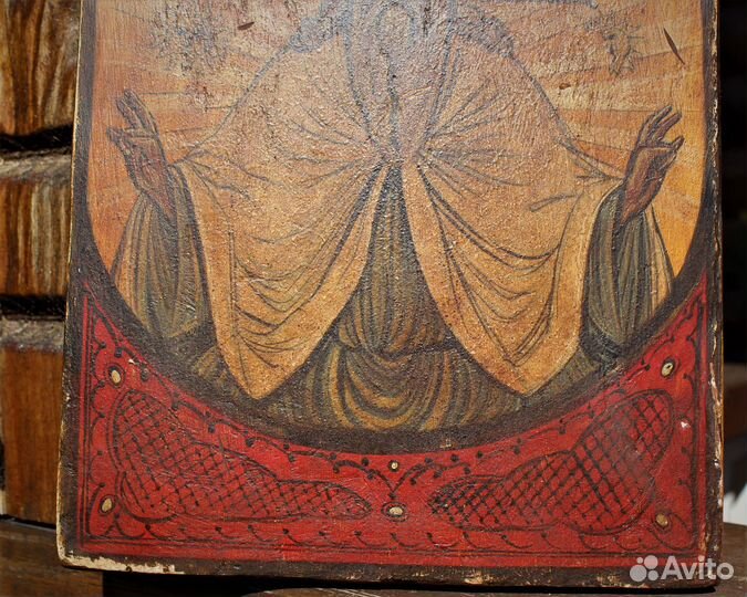 Старинная икона Господь Саваоф Север 23*16 темпера