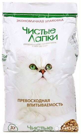 Чистые лапки Древесный наполнитель,12л (Clean Paws