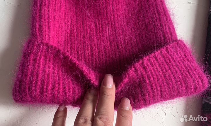 Шапка вязаная из пуха норки