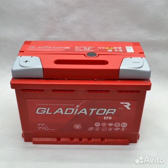 Автомобильный Аккумулятор Gladiator EFB 77 п/п