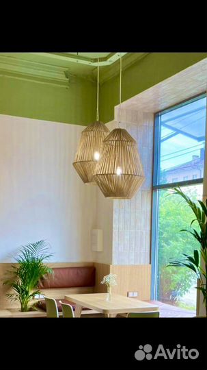 Плетеные абажуры светильники