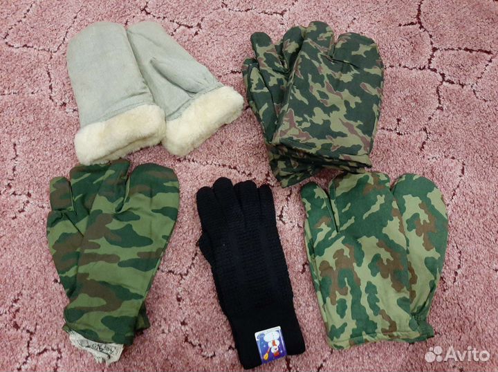 Рукавицы трехпалые, перчатки, шубинки