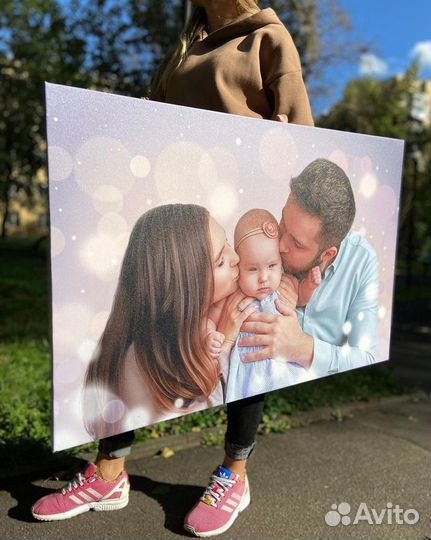 Портрет по фото на холсте, печать на холсте
