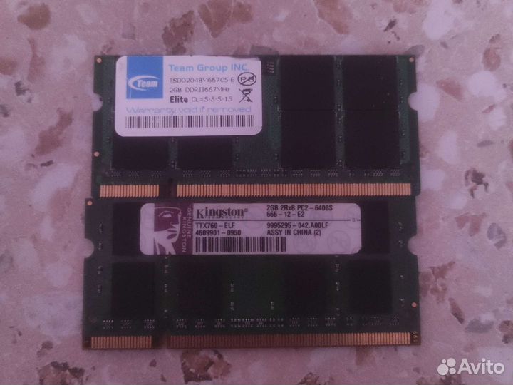 Оперативная память для ноутбука ddr2 2x2gb