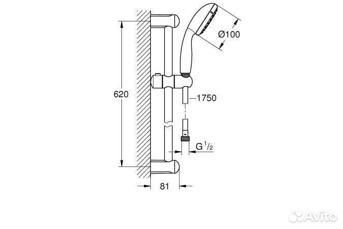 Душевой гарнитур grohe Tempesta New 2759810E