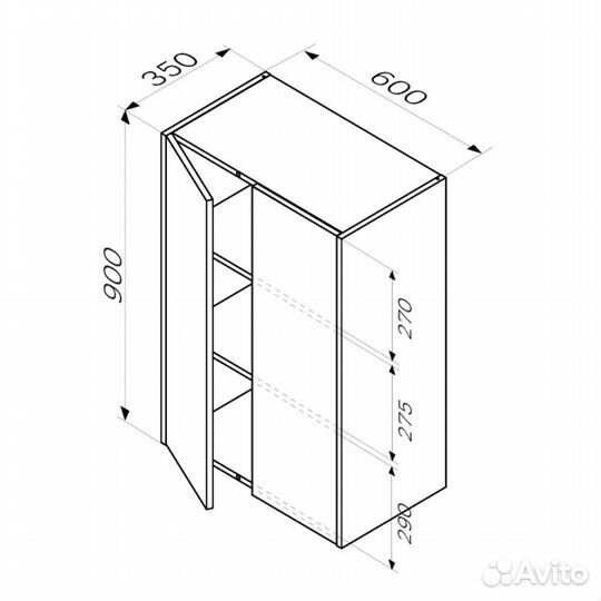 Шкаф с полками 60 AM.PM Func M8FCH06029OF под дере