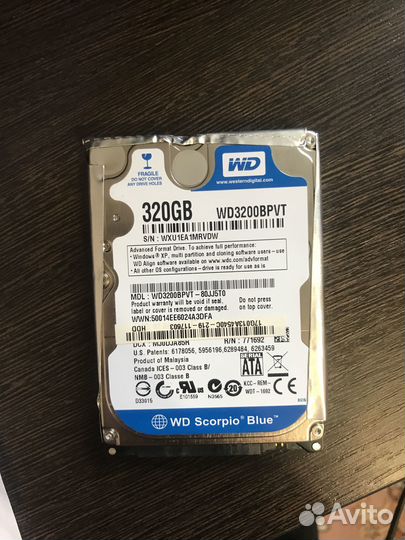 HDD для ноутбука 320гб WB blue