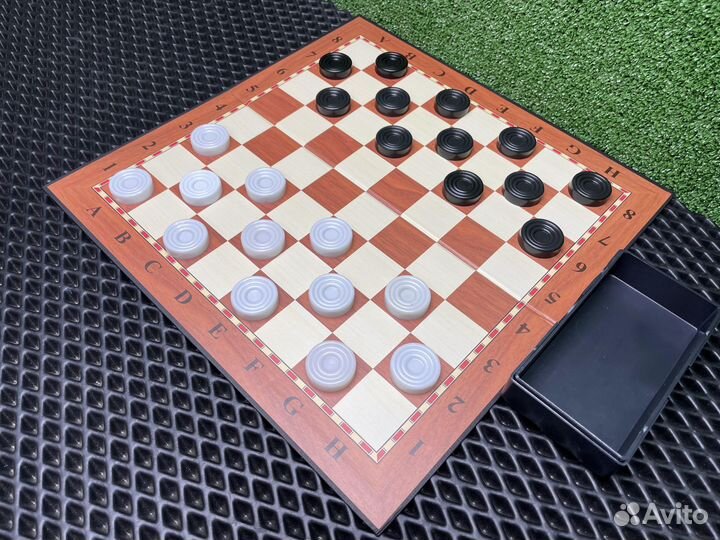 Шашки + поле для игры 33на33см