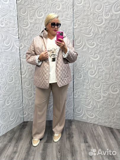 Куртка стеганная розовая пудра р. 62/64