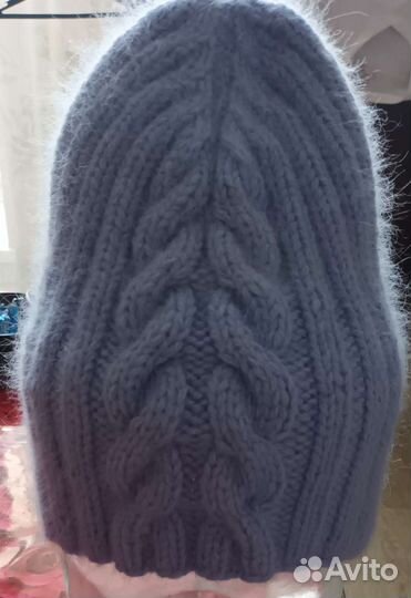 Шапка вязаная женская из пуха норки