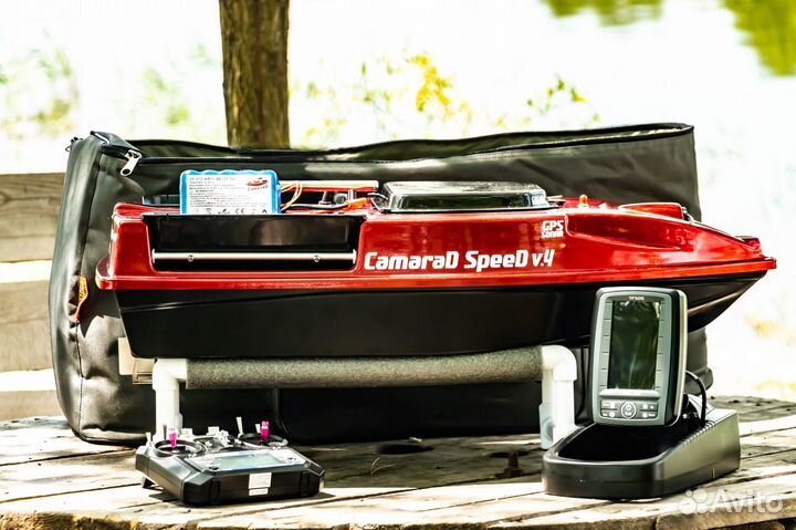 Карповый кораблик,25А,эхолот Toslon TF500,сумка