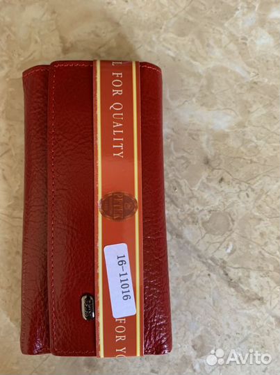 Кошелек кожа красный