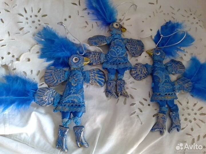 Синяя птица счастья талисман интерьерый и в машину