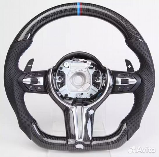 Руль BMW карбон, подогрев, дисплей, лепестки