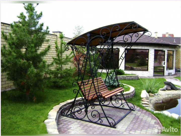 Качели кованые садовые