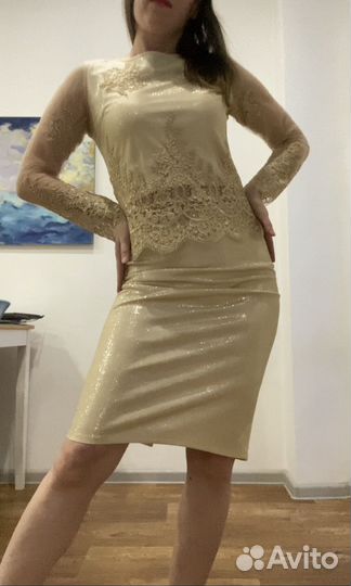 Костюм женский вечерний нарядный, размер 42