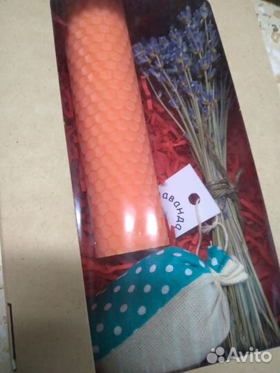 Набор лаванда + аромасаше + свеча из вощины