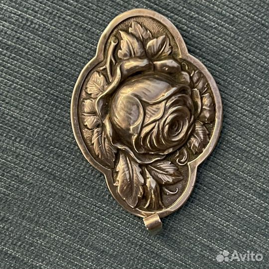 Антикварная брошь и кулон серебро 800