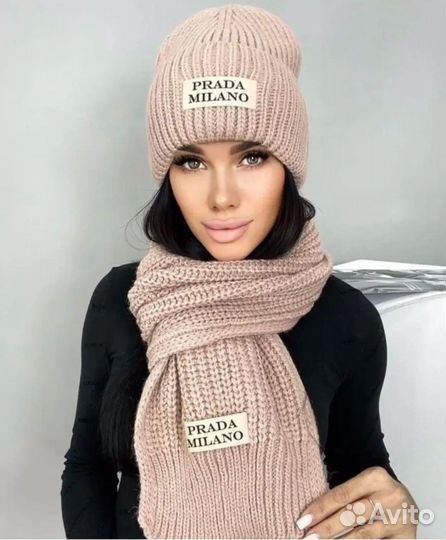 Комплект шапка и шарф женские