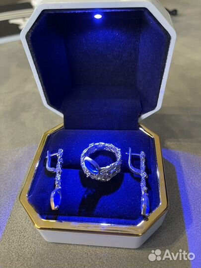 Серебряное кольцо серьги