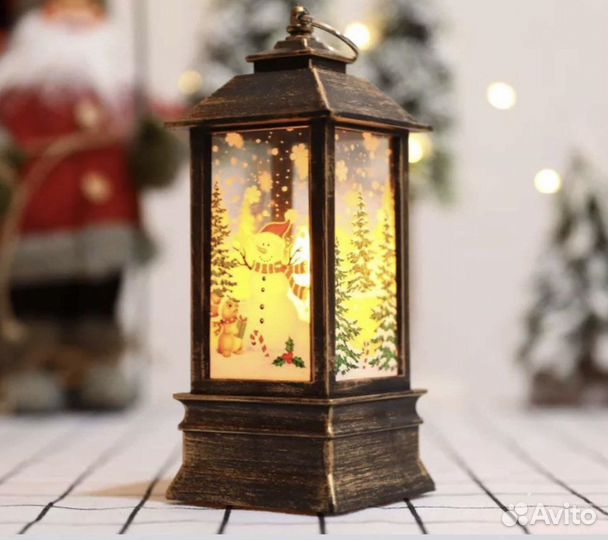 Фонарь новогодний с подсветкой