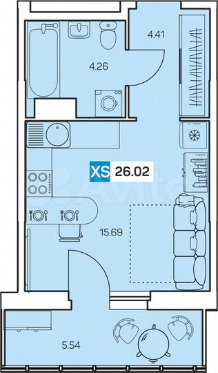 Квартира-студия, 26 м², 8/9 эт.