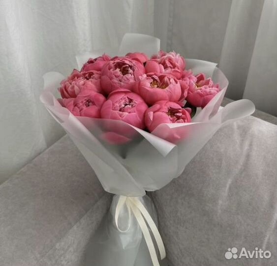 Букеты из пионов, 101 пион, букет роз розы
