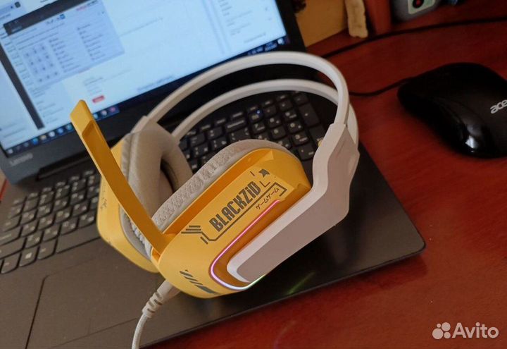 Наушники игровые компьютерные с подсветкой