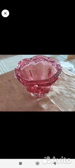 Ваза конфетница цветное стекло