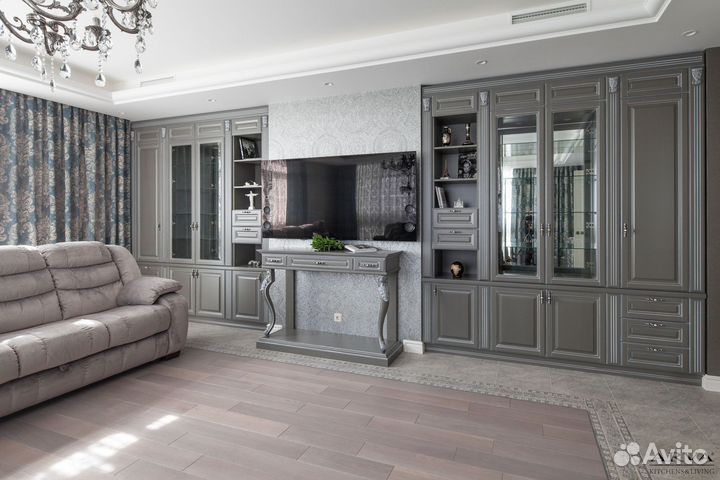 Шкаф на заказ, Береза, цвет по RAL, патина белая