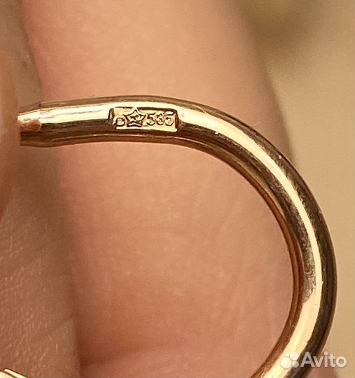 Серьги - конго золото СССР 585