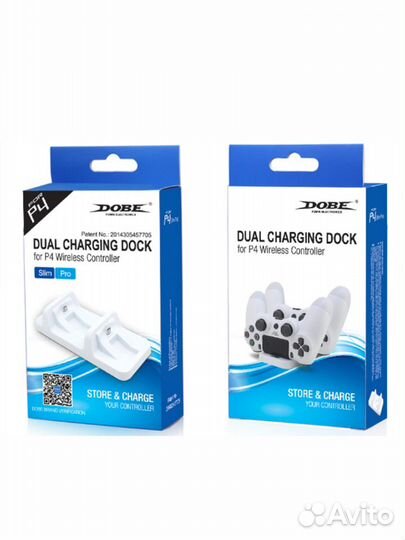 Зарядная станция на 2 Джойстика ps4 TP4-002W белая